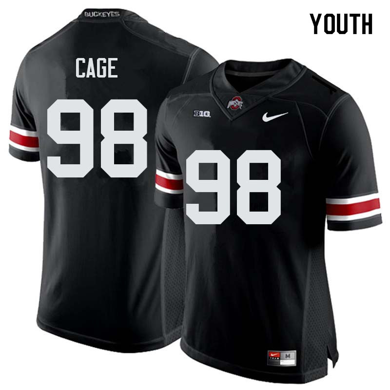 Youth #98 Jerron Cage Ohio State Buckeyes College Football Jerseys Sale-Black